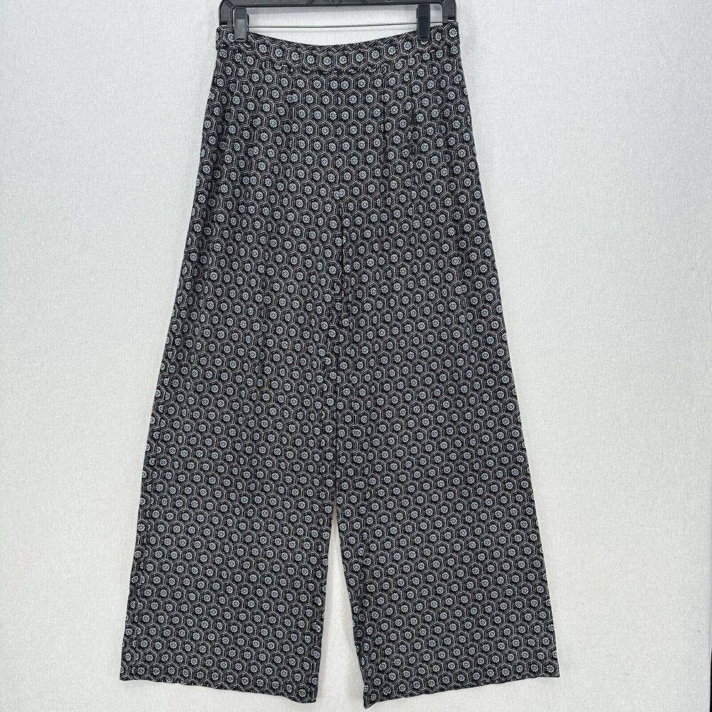 Wide Leg Pants Womens Small J Jill Wearever Pleated Floral Flowy Coastal Pockets